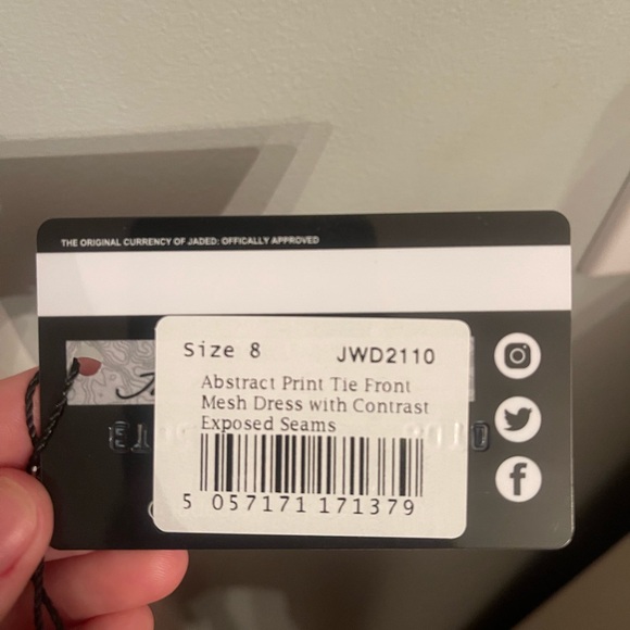 Jaded London Abstract Print Tie Front Mesh Dress with Contrast size 8 NWT - Picture 6 of 6